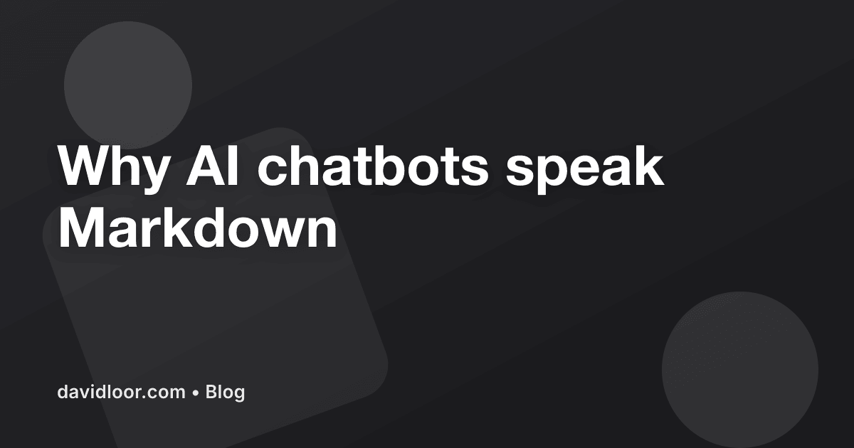 Why AI chatbots speak Markdown