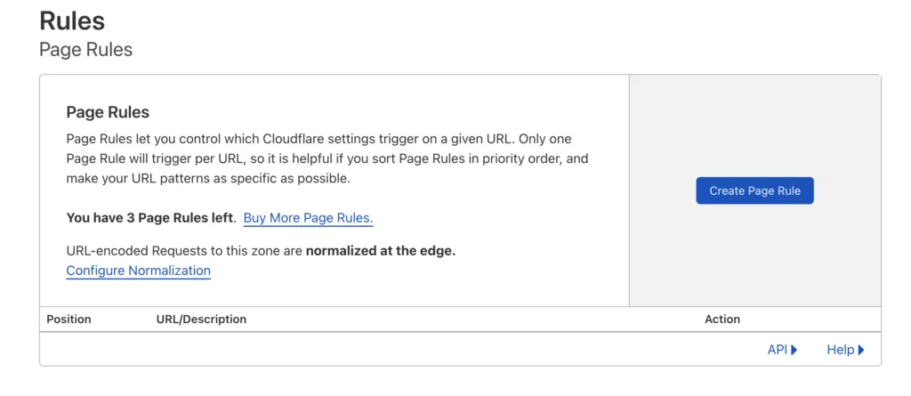 Cloudflare page rule redirect configuration