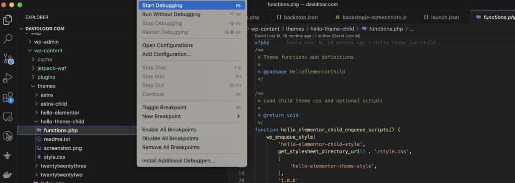 Start debugging vscode and xdebug